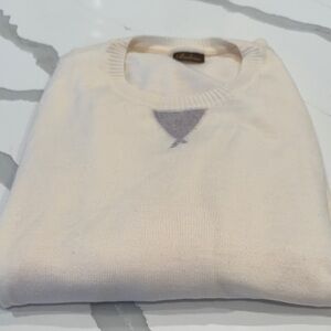 Stenstroms Cream Crewneck with Gray Detail 100% Merino Wool 
Size US XXL